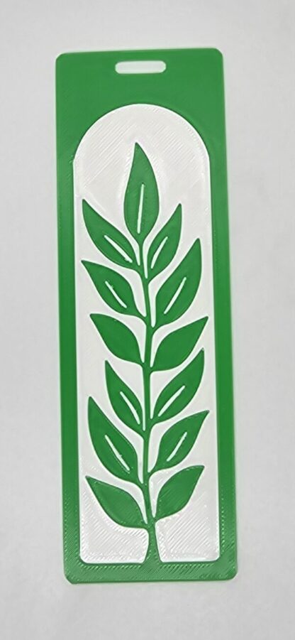 Leaf Bookmark - Green White